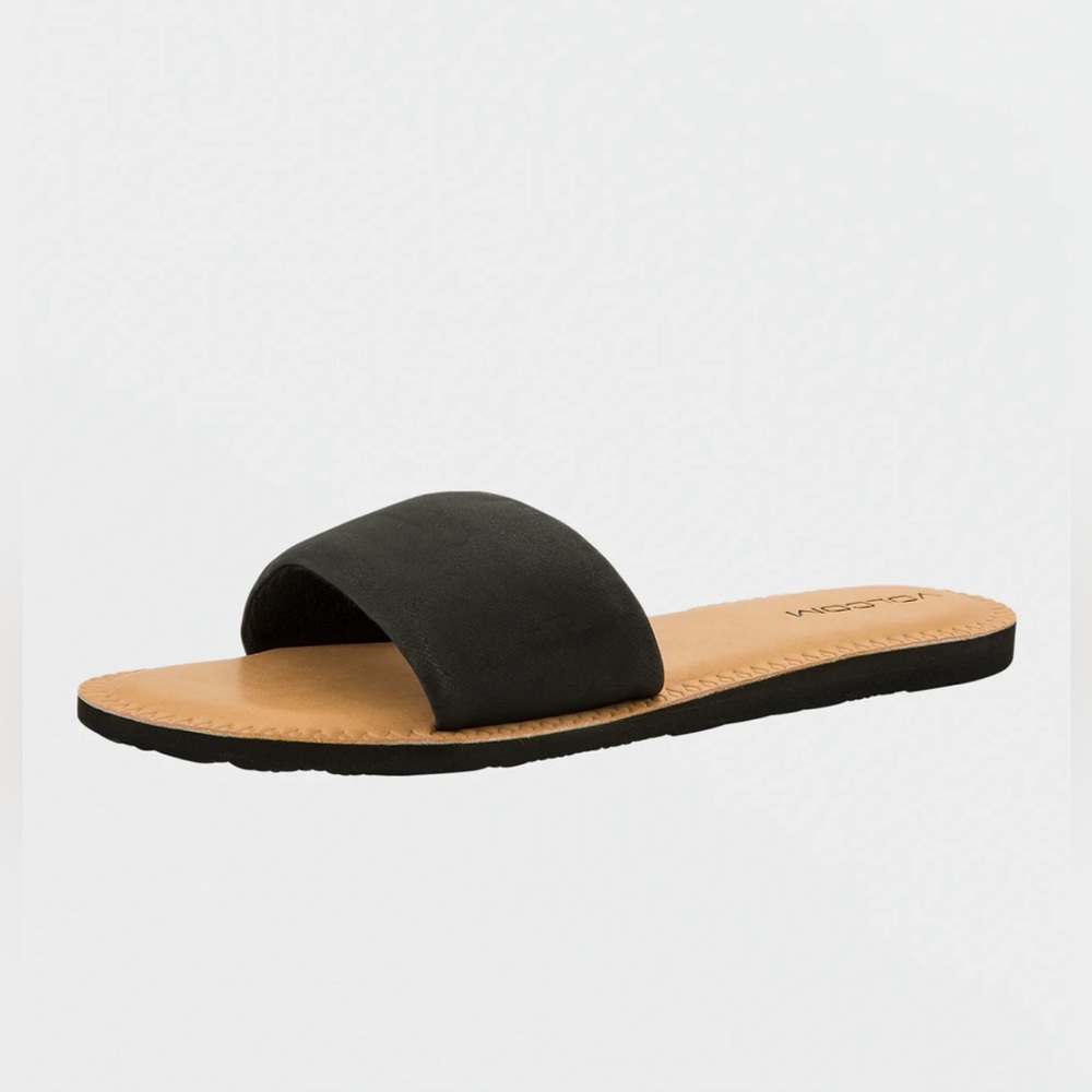 Nwot Volcom Black Simple Slides ~ 7/8 - image 3